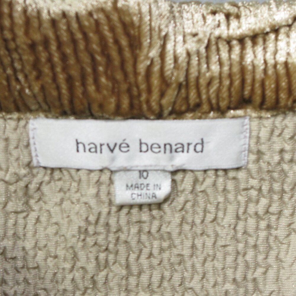 Harve Benard Tannish Gold Soft Ribbed Button Front Blazer Size 10 - Picture 6 of 6